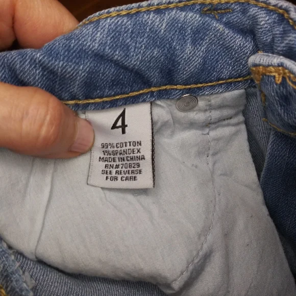 Almost Famous Light Wash Distressed High Rise Festival Shorts - Picture 7 of 9